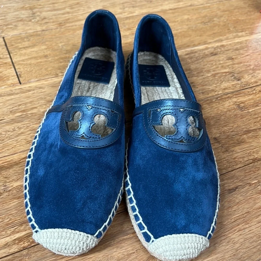 NEW TORY BURCH SIDNEY ESPADRILLE Navy Sz 8